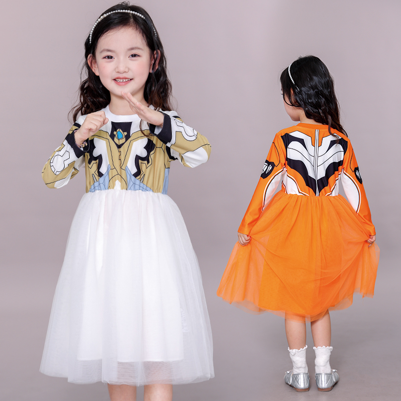 Ultraman奥特曼春秋长袖网纱裙子