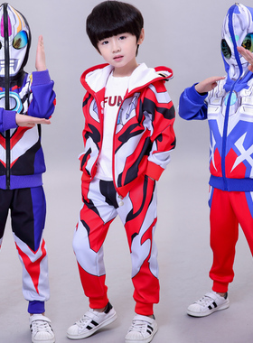 奥特曼衣服男童新年套装过年新款小男孩帅气潮蜘蛛侠春秋季儿童装