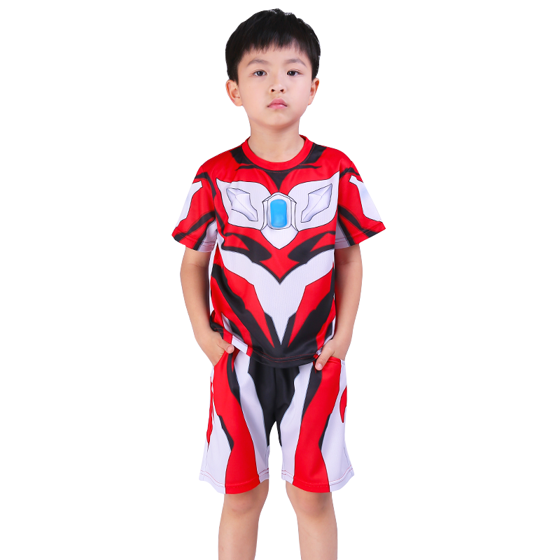 奥特曼衣服儿童速干短袖套装夏季