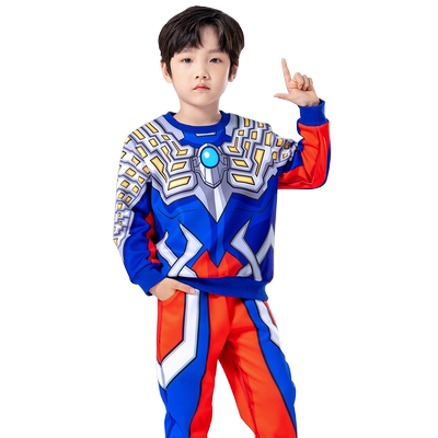 奥特曼衣服加绒儿童秋冬卫衣套装