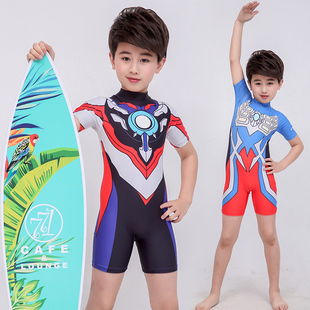 Ultraman奥特曼泳衣裤 防晒衣服 儿童男童连体小男孩游泳衣速干泳装
