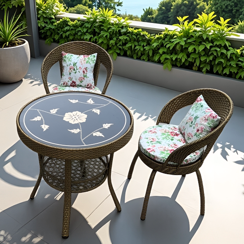 阳台大号转椅加大圆桌花园三件套