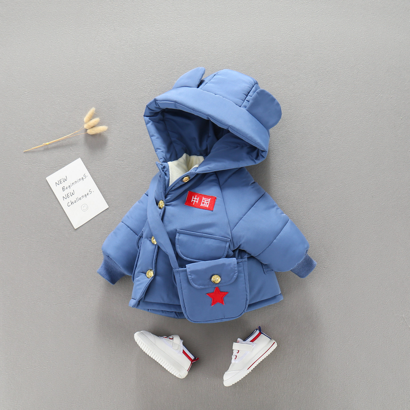 儿童棉服冬季2025新款男童中国红色过年衣服女宝宝拜年服棉衣外套