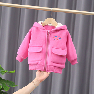 女童连帽卫衣2026新款洋气卡通婴儿外套春秋可爱1一4岁小童春装潮
