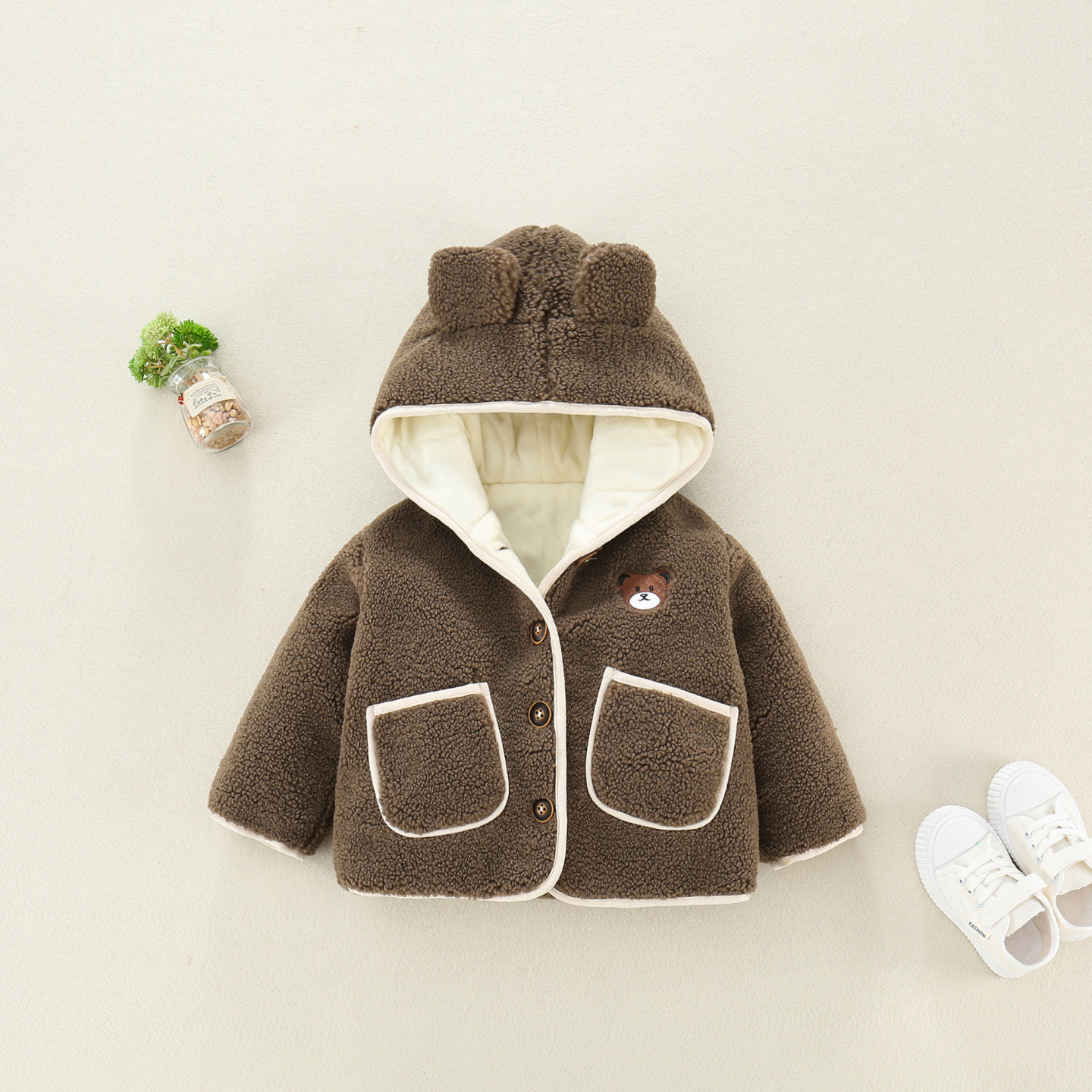 宝宝外套男童冬装2025新款婴儿加绒加厚卡通棉衣秋冬保暖防风衣服