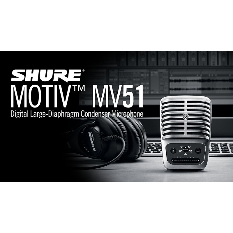 Shure/舒尔 MV51 数字大振膜电容话筒麦克风PC/MAC电脑iPhone手机