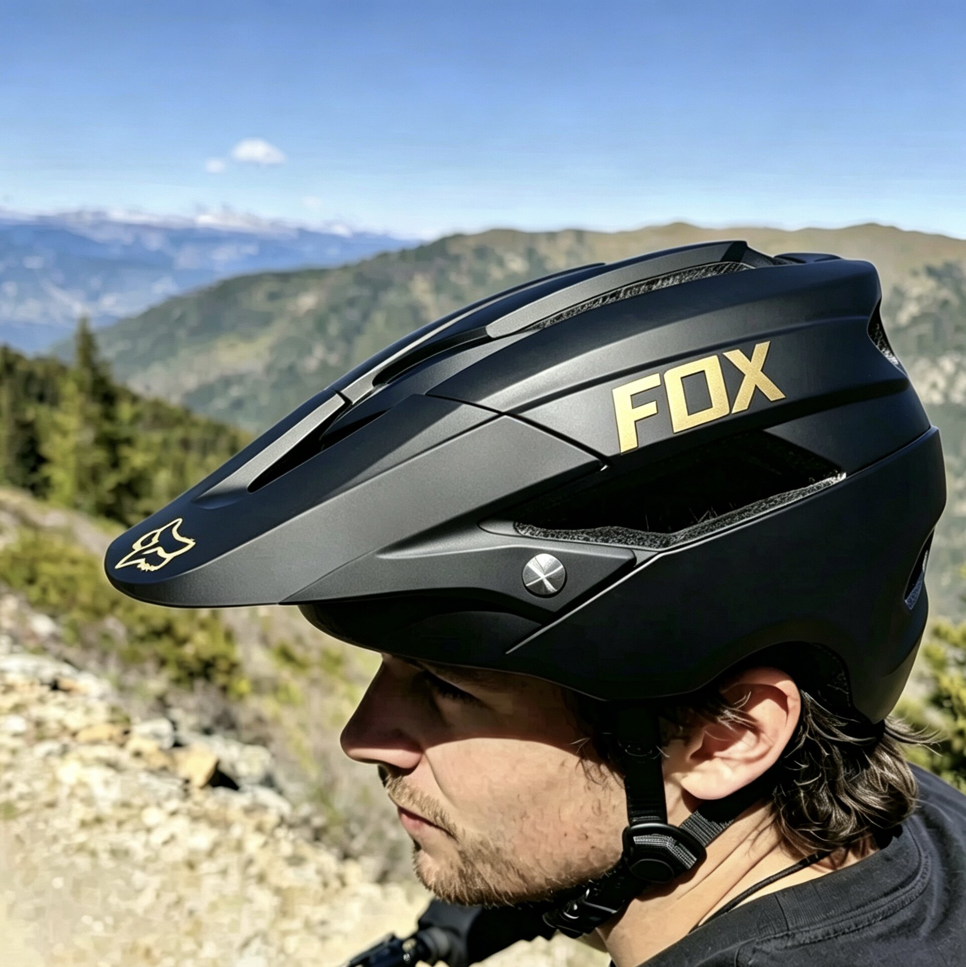 FOX山地自行车头盔可拆帽檐一体成型安全帽半盔男青少年骑行装备