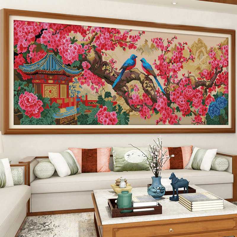 印花十字绣梅花喜鹊喜上眉梢自绣