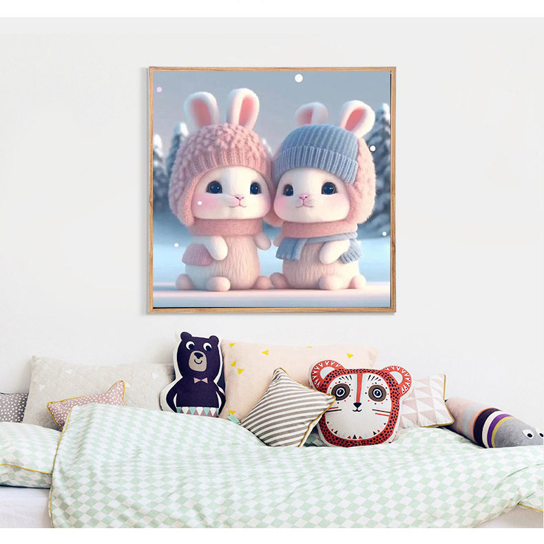 2026新款满钻点贴钻石十字绣卡通动漫可爱兔子情侣卧室婚房爱情