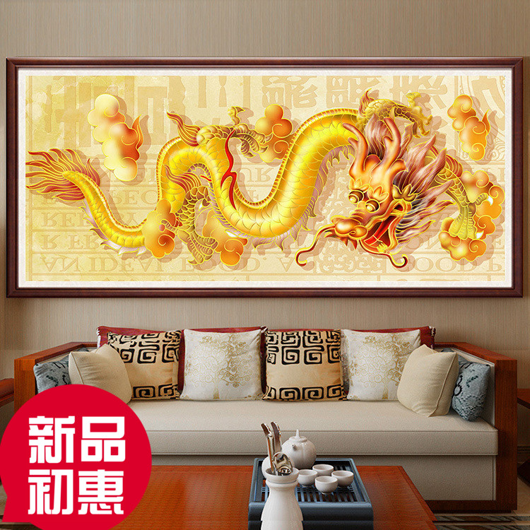 客厅大幅贴钻十字绣