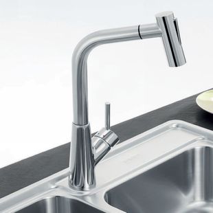 弗兰卡CT992C厨房冷热高抛带花洒抽拉式全铜水槽水龙头220-980