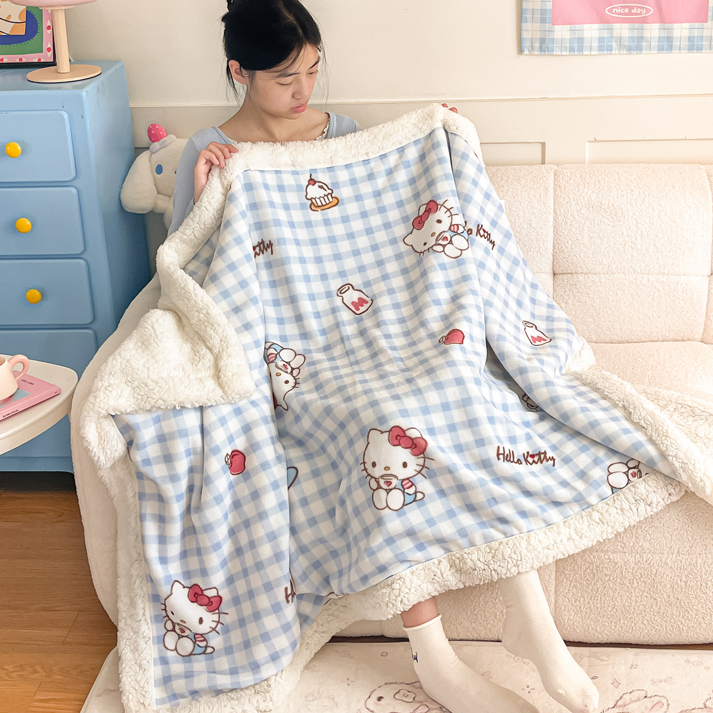 ins加厚冬季保暖牛奶绒羊羔绒毛毯办公室午睡毯沙发盖毯单人儿童,床上用品,休闲毯/毛毯/绒毯,淘宝优惠券,粉丝福利购,淘宝优惠卷