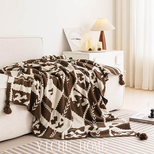 轻奢风四季通用针织毯盖毯装饰毯