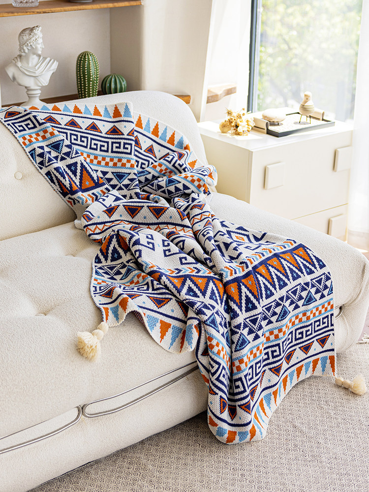 레트로 보헤미안 소파 담요 사무실 두꺼운 니트 낮잠 에어컨 던지기 담요 단일 담요 목도리 담요