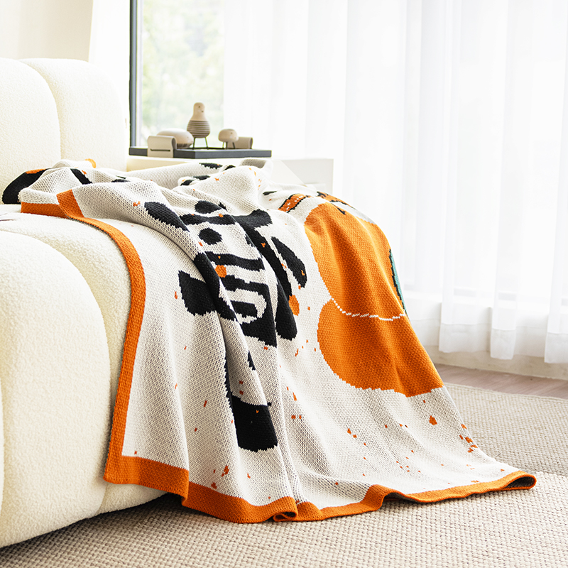 事柿如意针织毯四季通用盖毯