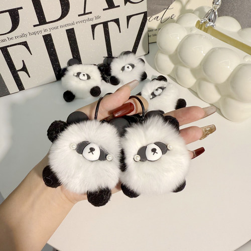 真獭兔毛小熊猫可爱挂饰