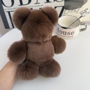 暴力熊小棕熊真獭兔毛毛皮草挂件饰品汽车钥匙扣书包包挂饰礼物