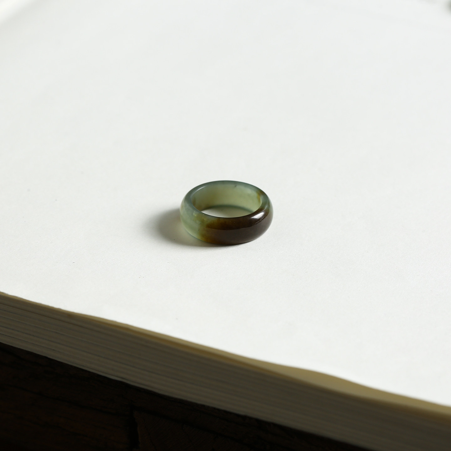 7号戒指 新疆和田玉糖料糖青玉小尺码圆弧素圈指环 尾戒 2373