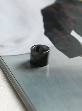 直径10.5mm桶珠 新疆和田玉青花籽料 籽玉跑环玉石配饰 8386