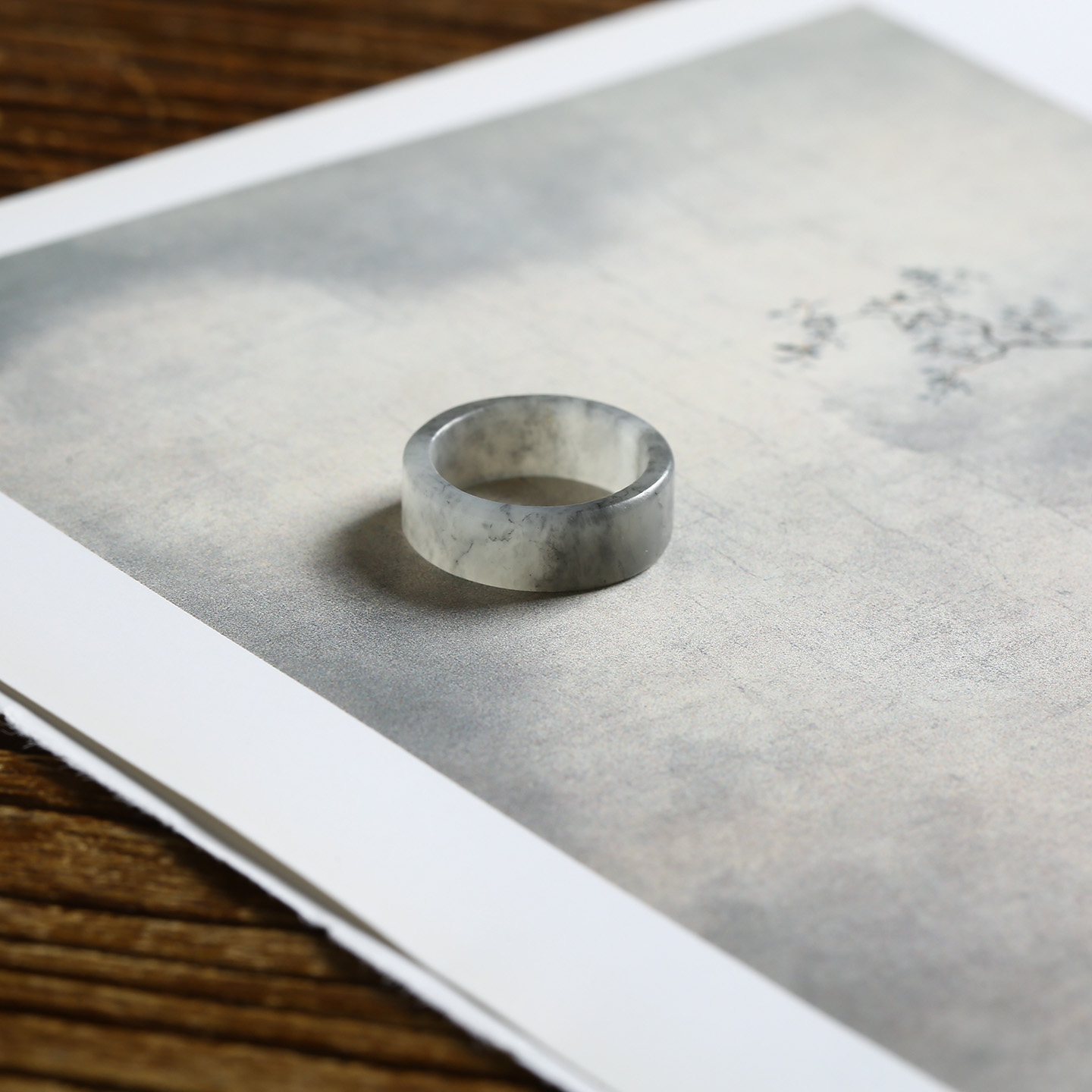 12号戒指 新疆和田玉青花籽料 籽玉小尺码方口指环 尾戒 608