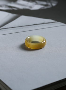 7号戒指 和田玉糖料糖玉泥鳅背小尺码圆弧素圈指环 尾戒 2874