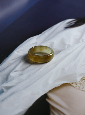 7号戒指 新疆和田玉糖料糖草纹小尺码圆弧素圈指环 尾戒 5016