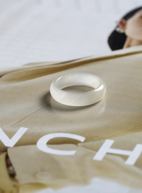 11号戒指 和田玉烟紫泥鳅背圆弧素圈指环 8371