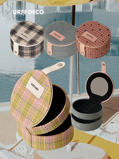 首饰盒法式 双层迷你 复古便携圆形珠宝收纳少女心礼物 DECO URFF