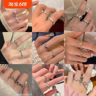 復古小眾設計級感開口戒指女ins潮冷淡風指環氣質簡約尾戒