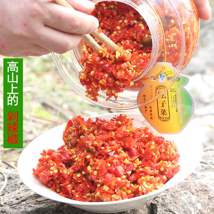 湖南特产农家自制手工辣椒酱剁辣椒鱼头开胃下饭菜饭扫光腌菜泡菜