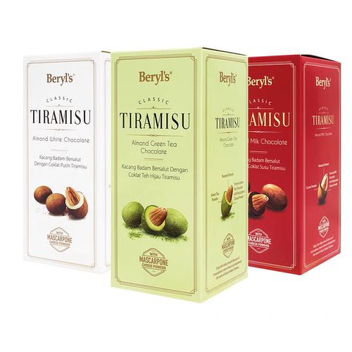 马来西亚原装Beryl's倍乐思提拉米苏扁桃仁夹心巧克力零食特产