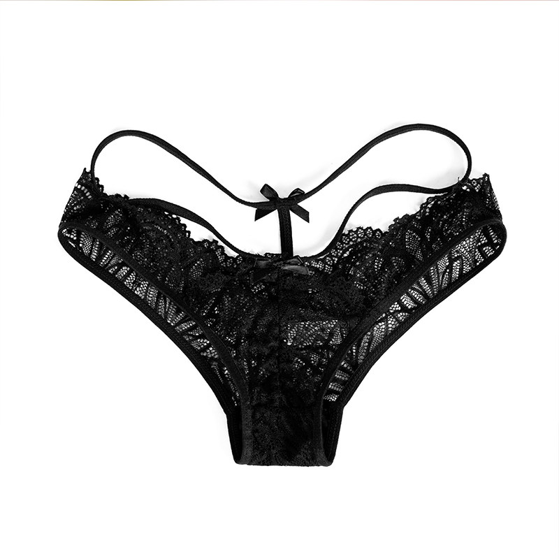 性感蕾丝边丁字裤内裤 搭配吊带袜
