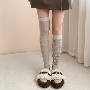 长筒袜女秋冬过膝堆堆袜配靴子外穿潮网红款 修饰腿型美拉德小腿袜