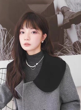 秋冬新款加厚款羊绒呢假领子配大衣外套装饰领时尚百搭假衣领