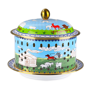 景泰蓝铜火锅纯羊蝎子火锅干锅酒精温菜锅奶茶锅加热保温什锦锅