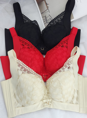 清仓大红色 云感棉中杯BC杯软钢圈文胸罩上托聚拢内衣女本命年