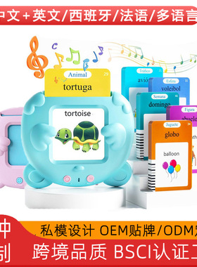 跨境Flash Cards熊宝卡片机儿童早教学习外语插卡机益智学习机器