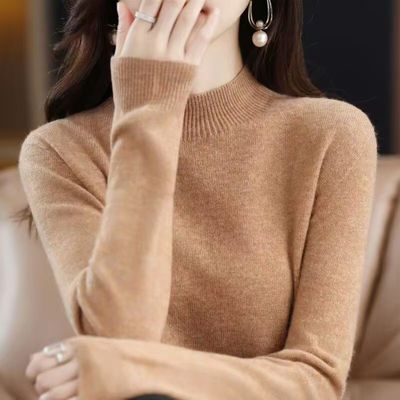 礼盒定制【爆款秒杀】半高领针织衫毛衣女圆领V领宽松百搭打底衫5