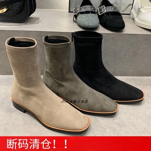 2022冬季新品CK1-90900085小ck弹力靴女方头低跟切尔西靴廋廋袜靴