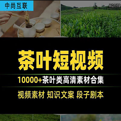 茶叶短视频素材图片文案脚本抖音带货茶业茶园采茶泡茶高清