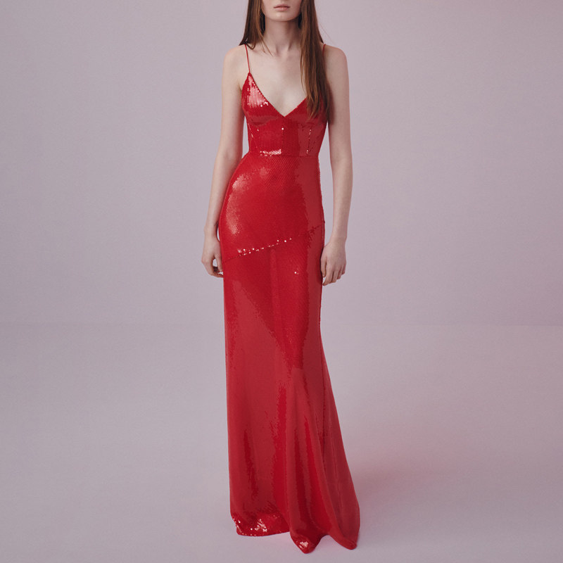 高级质感晚礼服亮片吊带长裙2025新款舞台女生独唱年会个性鱼尾裙