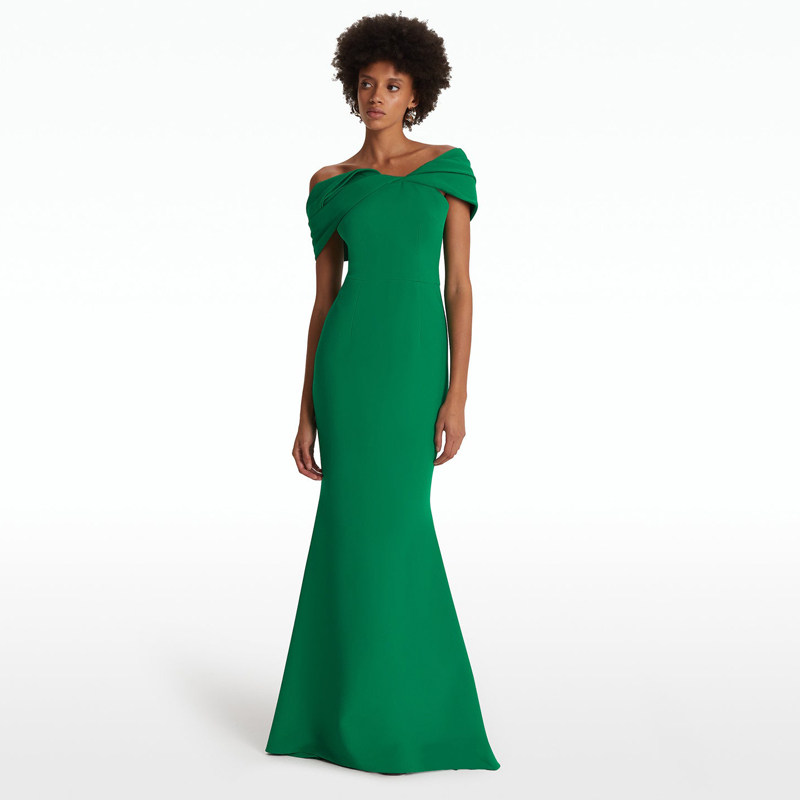 一字肩晚礼服2024新款高级质感妈妈装年会女晚宴聚会连衣裙鱼尾长