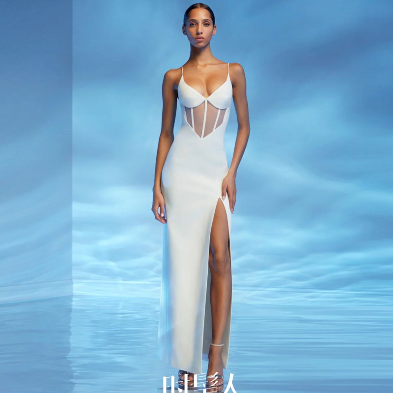 晚礼服女2026新款气质优雅姐妹装伴娘吊带长裙生日派对网红连衣裙