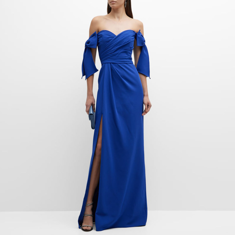 晚礼服长款优雅一字肩时尚妈妈宴会装2023新款气质年会连衣裙春季