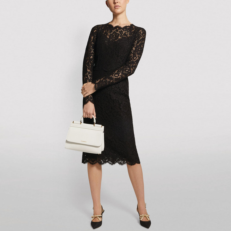 蕾丝小礼服中长款高端年会气质女装长袖连衣裙2025新款宴会小礼服