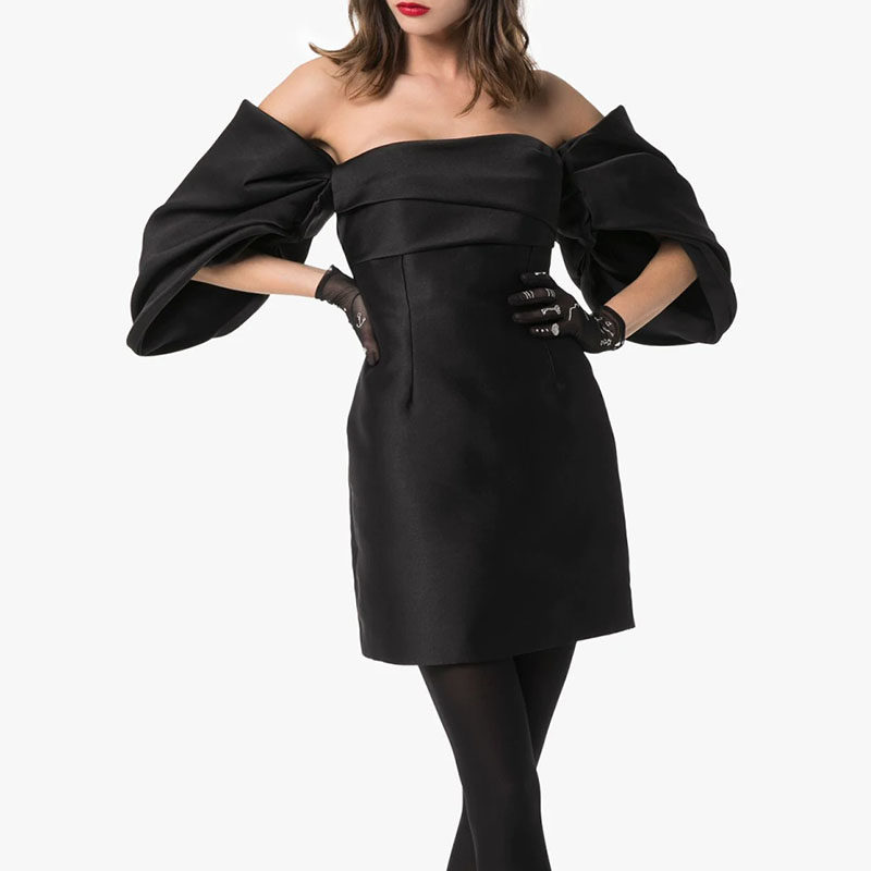 宴会晚礼服2026新款气质生日派对连衣裙女年会小礼服显瘦短款一字