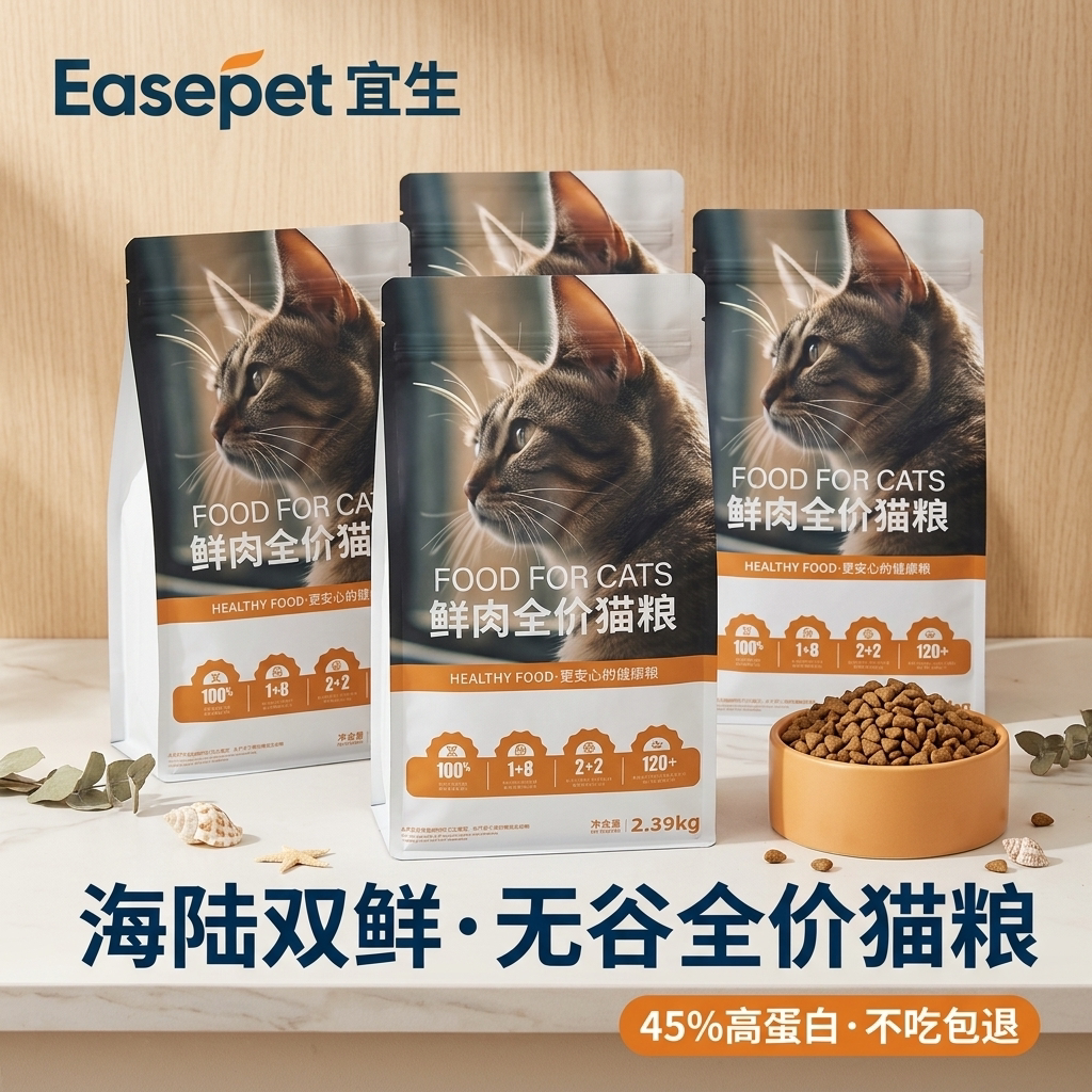 海陆双鲜全价鲜肉猫粮成幼猫通用益生元护肠胃美毛全阶段猫主食粮