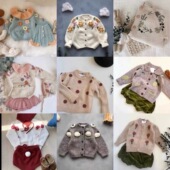 处理2025秋冬新品 毛衣开衫 童装 男女童刺绣针织衫 ins爆款 清仓特价