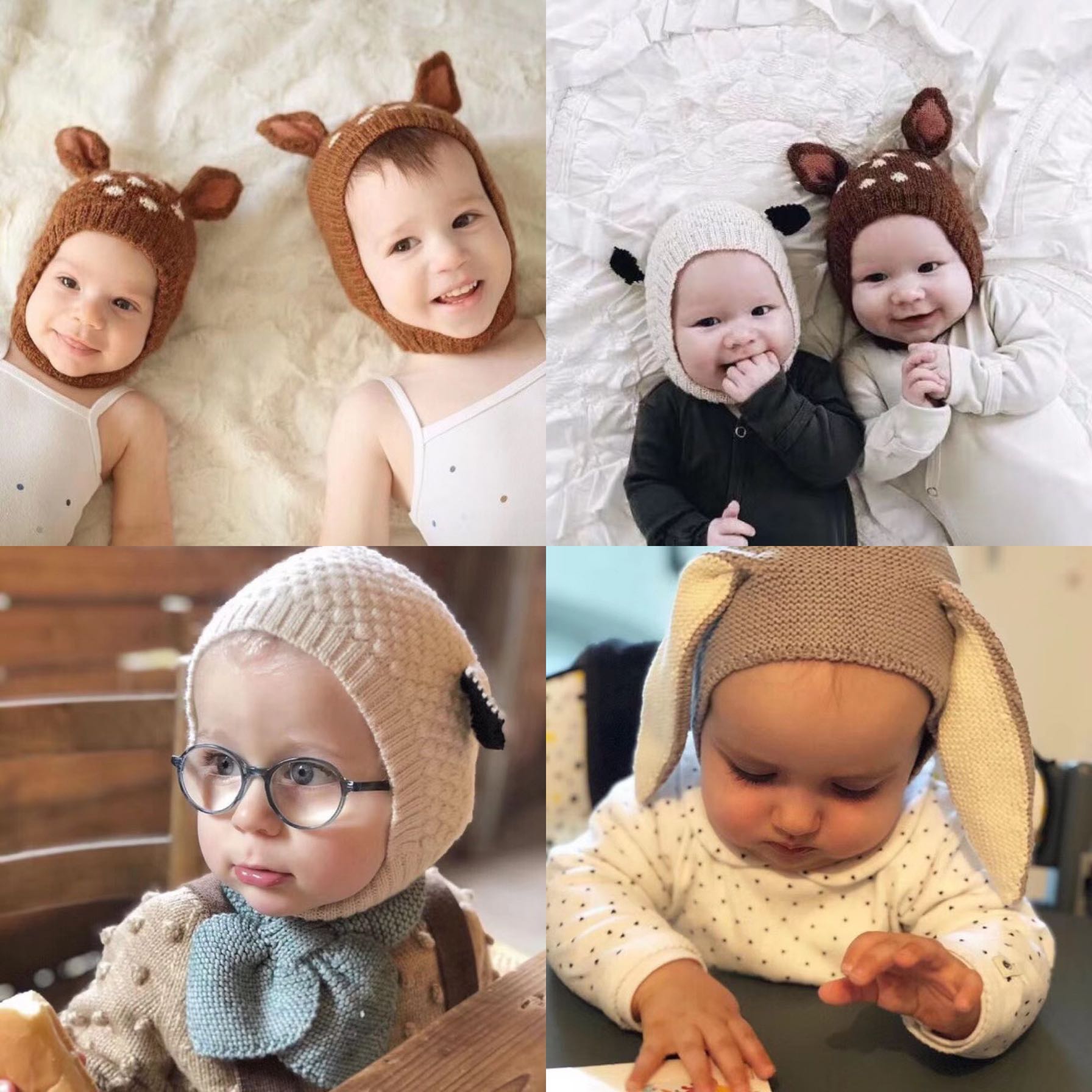 ins爆款女童保暖毛线帽子新品