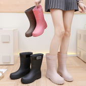 女款 2026新款 防水防滑中筒水鞋 柠小七雨鞋 厨房工作胶鞋 软底涉水靴